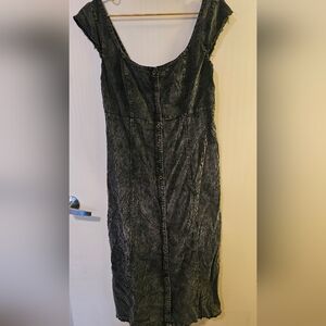 Chic Black Corduroy Buttons Down Dress